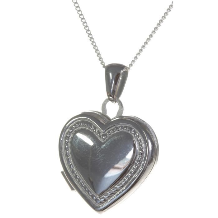 Médaillon Femme Coeur Argent fin 925 26mm*19m... Achat / Vente
