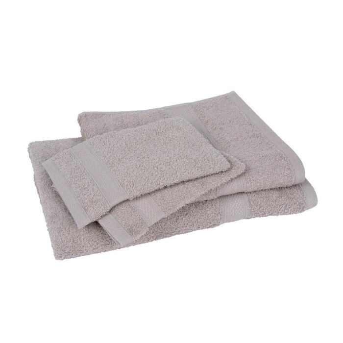 Lot De 5 Serviettes De Bain Betz - 100% Coton - 1 Serviette Douche, 2 Toilette, 1 Invité, 1 Gant - Couleur Noir - 3