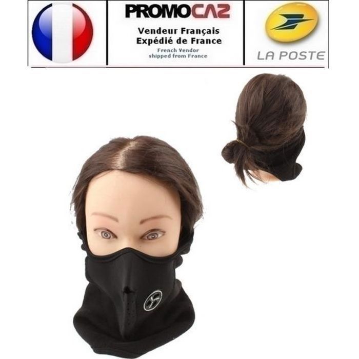 Demi-masque pour visage (Moto, Vélo, Sport) néoprène Noir Demi-masque pour visage (Moto, Vélo, Sport) néoprène Noir