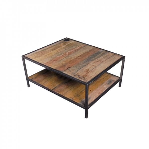 table basse bois metal