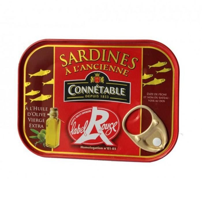 Sardines Label Rouge Huile d'Olive 135g Achat / Vente