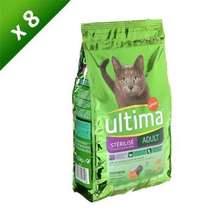 ULTIMA Croquettes au saumon - Pour chat adulte stérilisé - (x8)