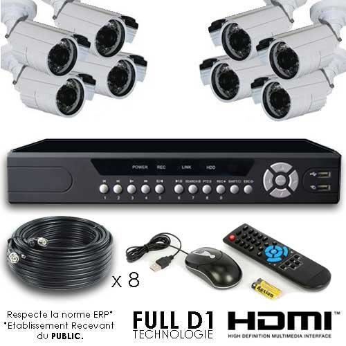 Kit VideoSurveillance FULL D1 8 caméras 700 CC… Achat / Vente caméra