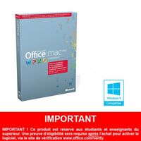 LOGICIEL BUREAUTIQUE - UTILITAIRE Office Mac Université