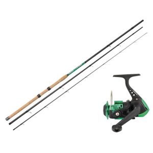 Ensemble Canne Practis Truite 3M90 + Moulinet Fortec 201Fd Vert