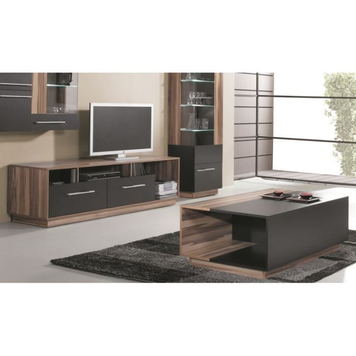 Pack salon : meuble tv design table basse black achat / vente ... Meuble salon