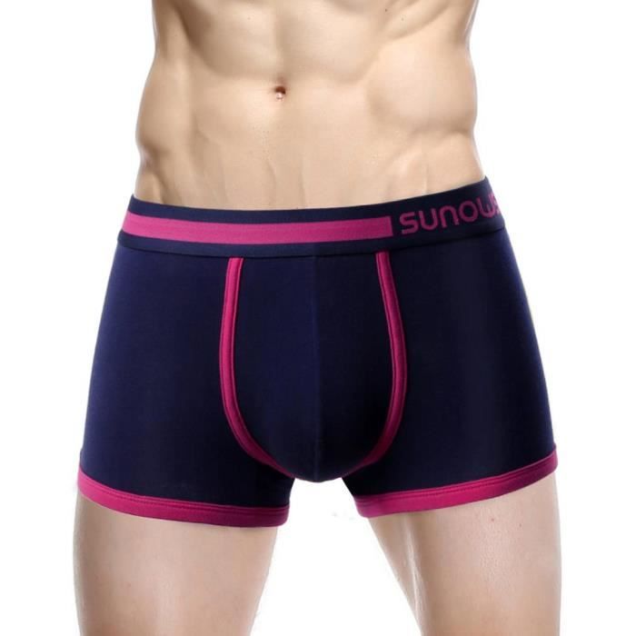 Boxer Homme Confortable - Ice Silk Stretch, Doublure Soie Naturelle, Mi-hauteur Sans Couture Pour Tous Les Jours