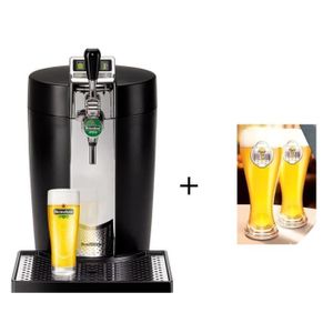 Pack KRUPS VB7008 - Beertender noir et métal-machine ? bi?re + 2 verres Offerts
