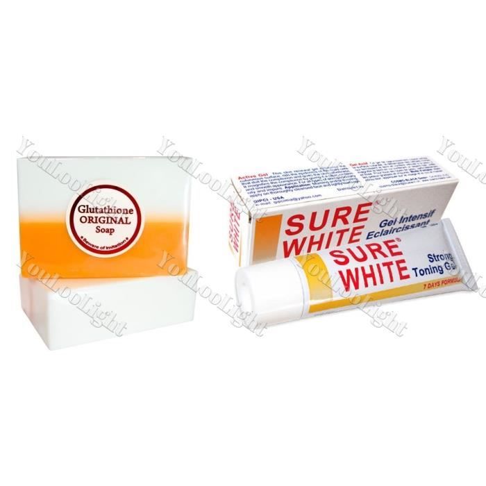 Kojic Acid Whitening Soap + Sure White Toning Gel Achat / Vente savon