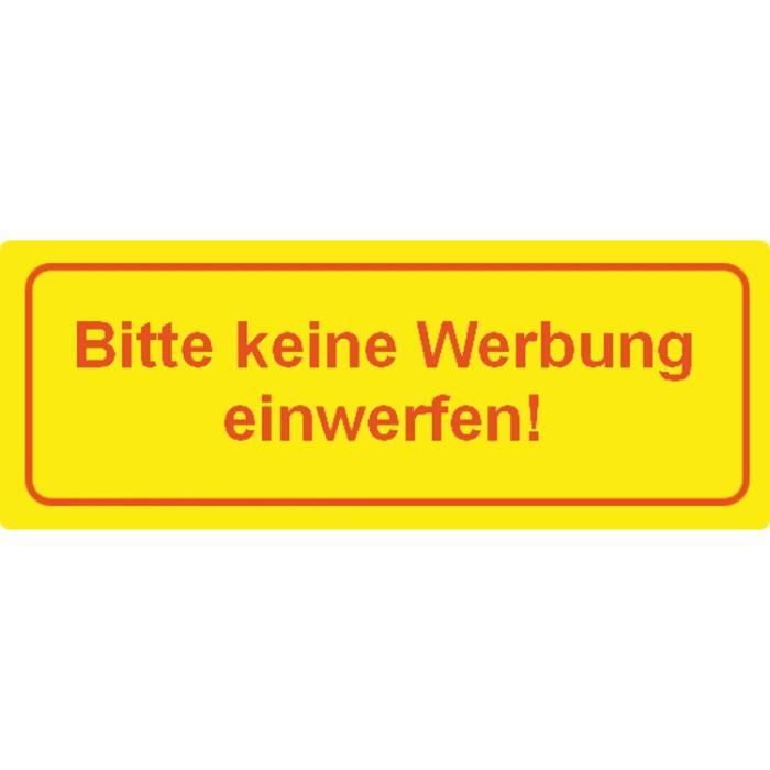 Autocollant "Bitte keine Werbung einwerfen!", avec film magnétique Achat / Vente décoration