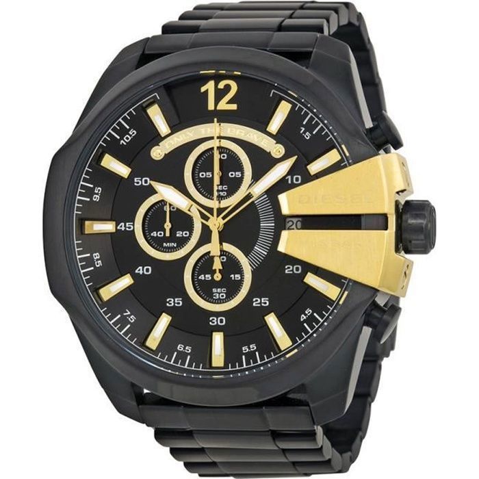 montre diesel homme chronographe acier noir — free download