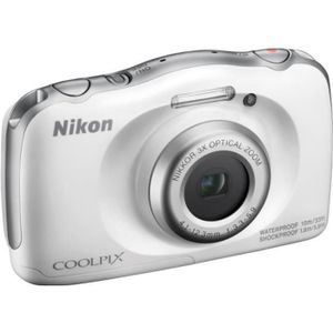 NIKON COOLPIX W100 - Appareil photo numérique compact - Résolution de 13,2Mp - Vidéo Full HD - Etanche jusqu'? 10m - Blanc
