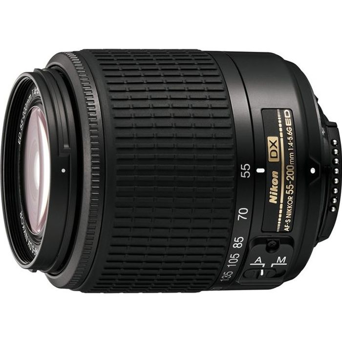 Nikon AF S DX 55 200mm f/4 5.6 G Noir Achat / Vente OBJECTIF