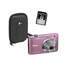 COMPACT Appareil photo numérique NIKON S2600 Rose+SD+étui