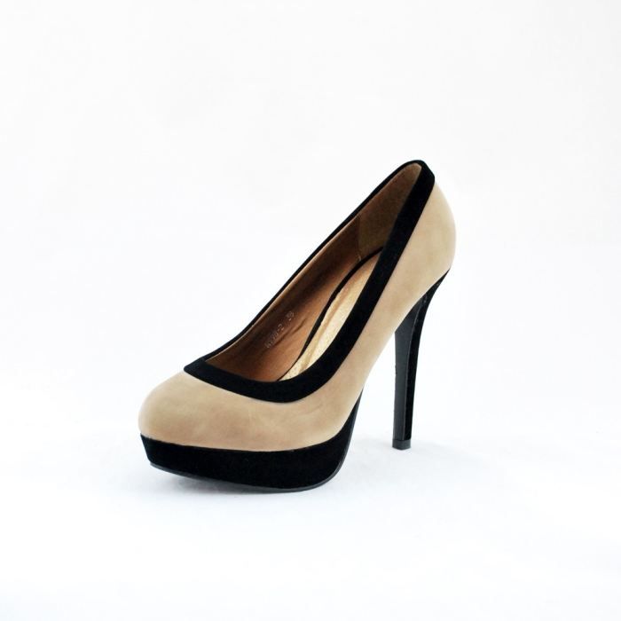escarpins daim beige