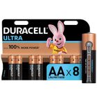  Pack Duracell - Pile Alcaline - AA B8 ULTRA POWER