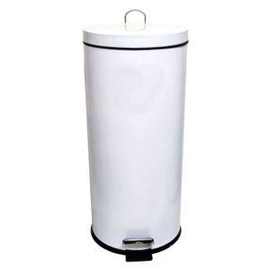 Poubelle 30L métal blanc