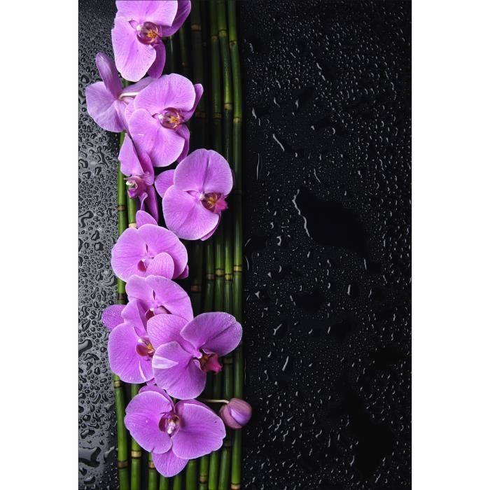 Stickers muraux déco : orchidée bambou Dimensions 40x59cm Achat