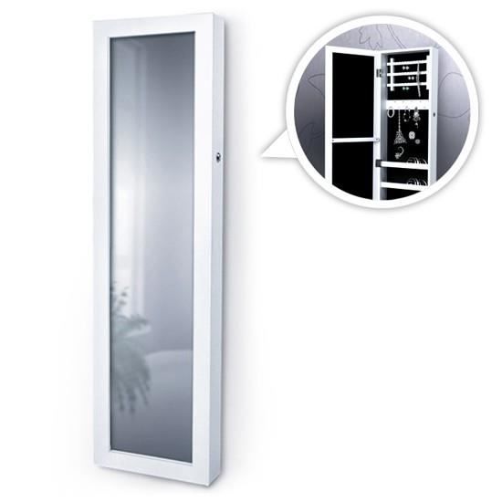 Armoire &agrave; bijoux SMSK06 avec miroir mural noir Achat / Vente