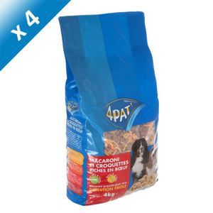 4PAT Macaroni et croquettes riches en b?uf - Pour chien - (x4)