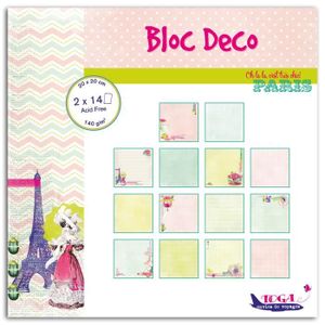 TOGA Pack 28 feuilles de papier déco Paris 20x20