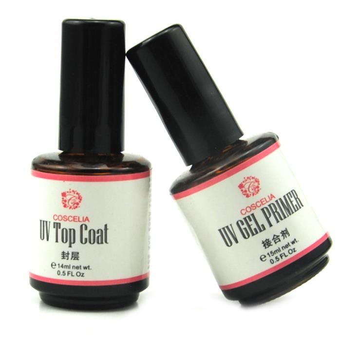 Coscelia Nail Art Top Coat Base Primer Pour UV Gel Acryliques Faux