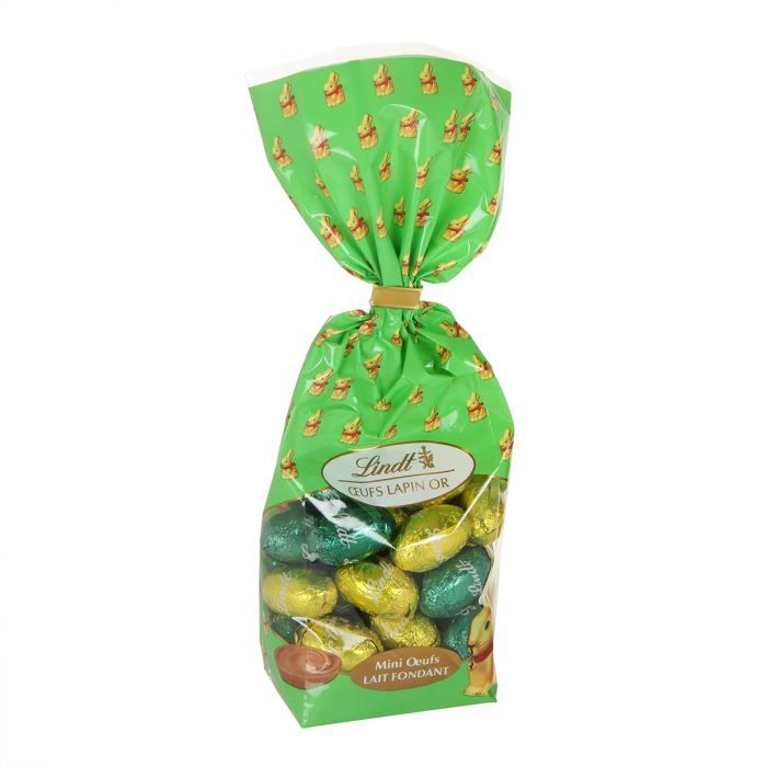 CONFISERIE DE CHOCOLAT LINDT Sachet Mini Œufs Lapin Or Lait Fondant 200g