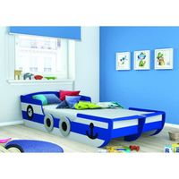 CAPITAINE Lit 90x200cm blanc/bleu+sommier CAPITAINE Lit 90x200cm blanc/bleu+sommier