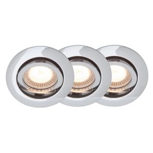 BRILLIANT Kit de 3 spots encastrable orientables LED Easy Clip diam?tre 8 cm GU10 5W chrome