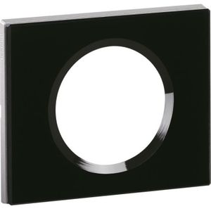 LEGRAND Plaque Céliane finition verre graphite pour 1 poste - Noir graphite