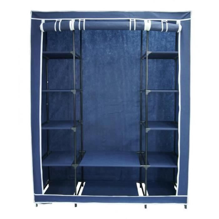 Armoire penderie bleue marine en tissu Achat / Vente penderie mobile