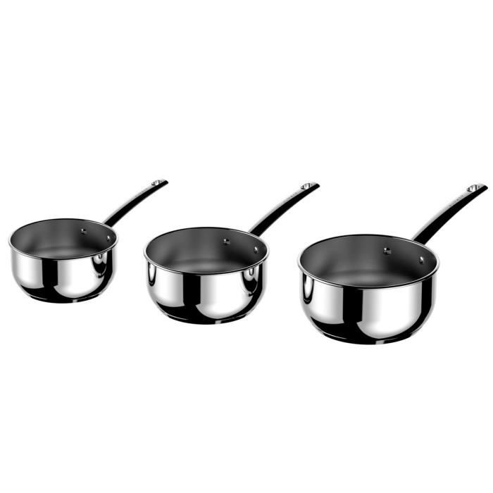 AUBECQ Set de 3 casseroles Paname 161820 cm argent Achat / Vente casserole Série 3