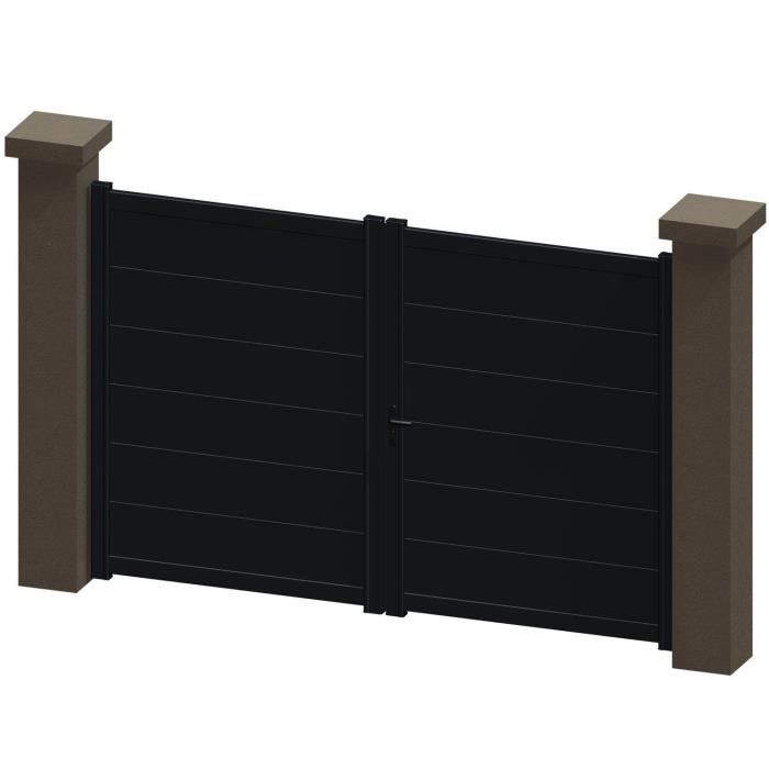 portail battant en aluminium kali gris 3 5m manuel achat portail battant en aluminium kali gris 3 5m manuel achat