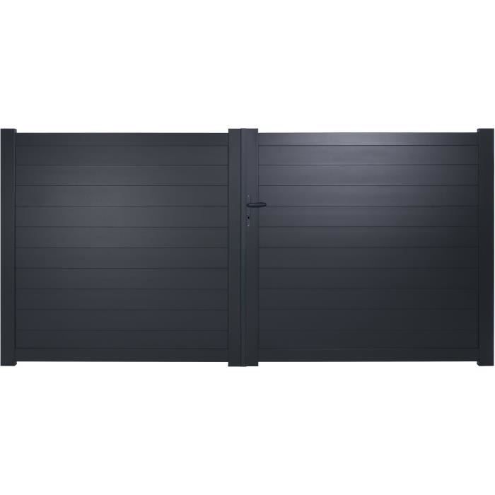 Portail battant en aluminium Yel gris 3,5m manuel Achat / Vente