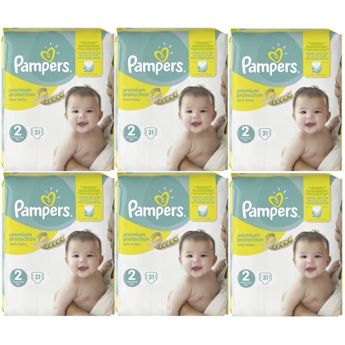 Pampers Premium Protection New Baby Taille 2 Mini 36kg 186 Couches
