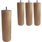 PIECES DETACHEES LITERIE 4 Pieds Cylindriques Verni naturel H.20cm