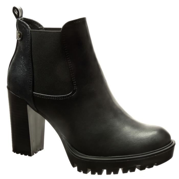 bottine noir clouté femme