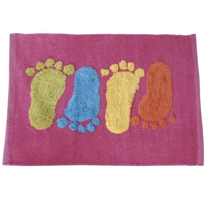 un motif pieds pour votre salle de bain.Cette descente de salle de