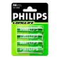 PILE - CHARGEUR DE PILE PHILIPS R6P401B Zinc-carbone LongLife