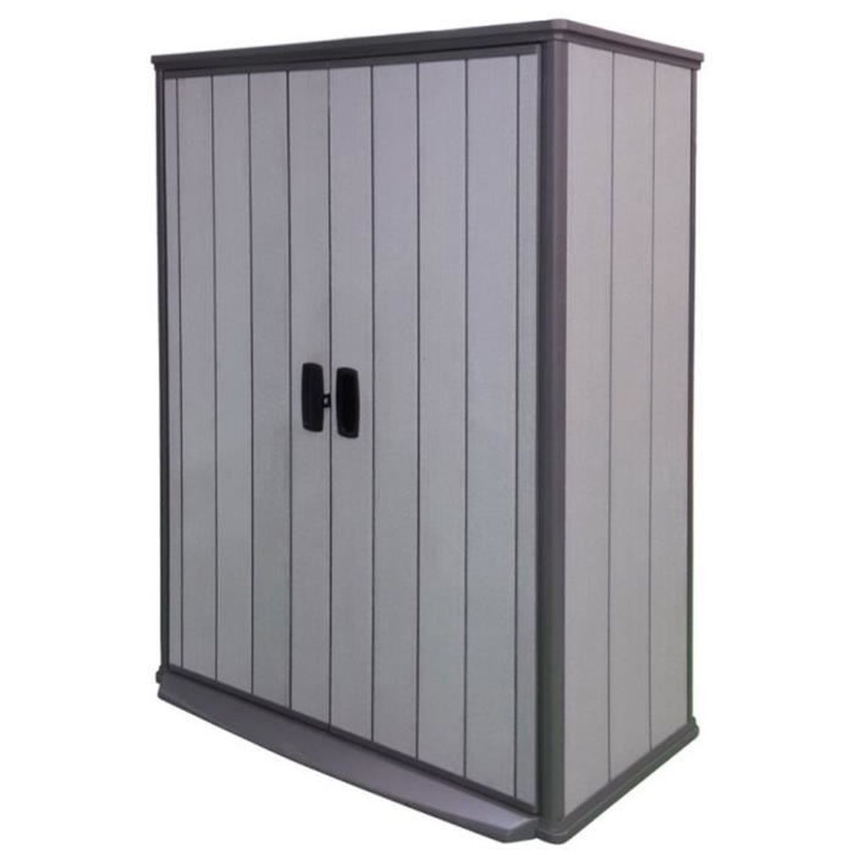 Armoire de jardin en résine polypropylène coloris grise, 138 x 80,5 x