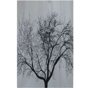FRANDIS Rideau de douche textile Arbre noir