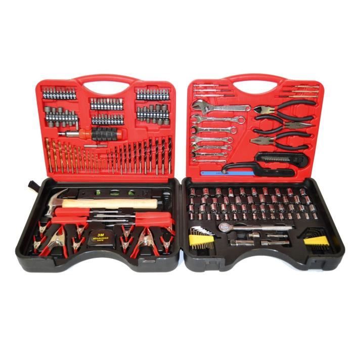 Coffret à outils - 198 pièces - Mallette à outils remplie - Sac à outils - Boîte à