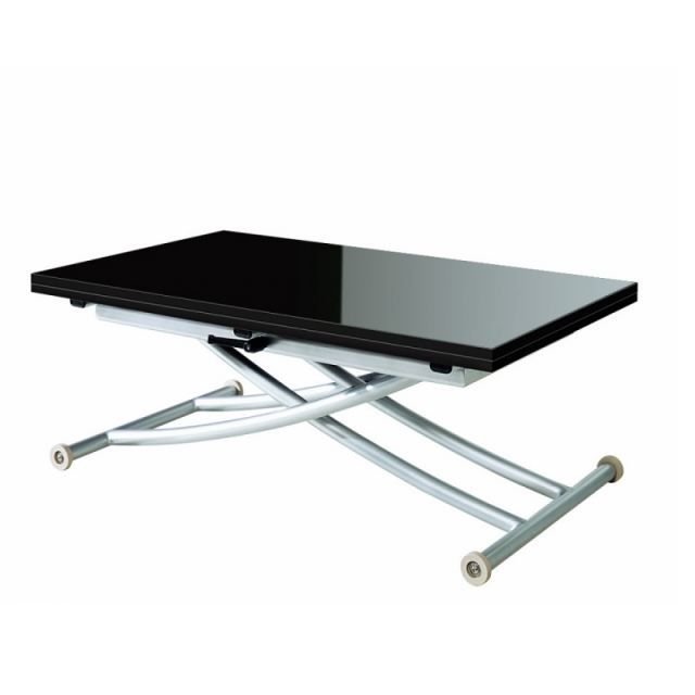 table basse transformable noire