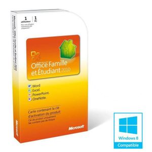 LOGICIEL BUREAUTIQUE - UTILITAIRE Office Famille et Etudiant 2010 (1 PC)