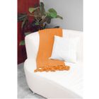 COUVERTURE - EDREDON - PLAID PLAID POMPONS 110X130 ORANGE