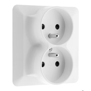 ARTEZO Double prise avec terre 2P+T 16 A monoposte blanc