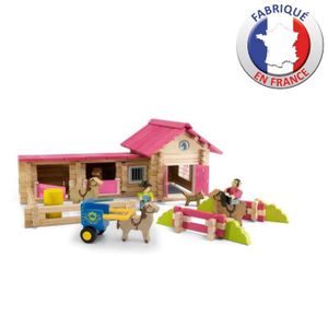 JEUJURA - Le Poney Club en bois - Jeux de construction - 180 pi?ces