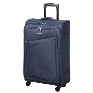 CASINO Valise trolley souple - 60cm - 4 roues - Bleu Marine