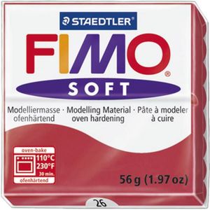STAEDTLER Pâte ? modeler ? cuire Fimo Soft bloc 56 g cerise