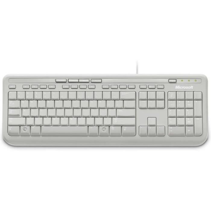 Microsoft Clavier Wired Keyboard 600 Blanc Prix pas cher